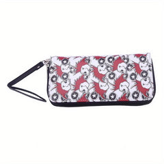 Men's Skull Pattern Long Zipper Wallet Clutch Bag