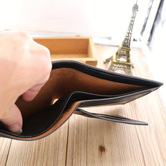 Men's PU Leather Short Wallet Multiple Card Slots Large Capacity