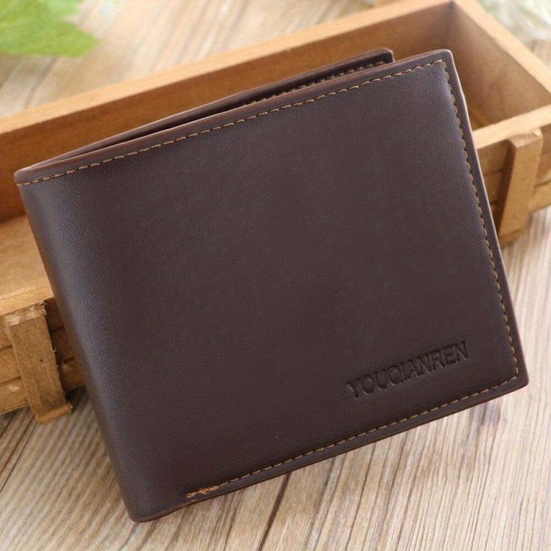 Men's PU Leather Short Wallet Multiple Card Slots Large Capacity