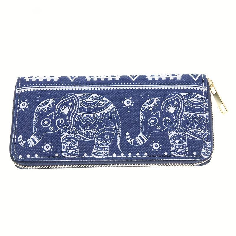 Men's Elephant Pattern Long Wallet Large Capacity Coin Purse