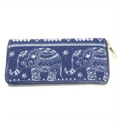 Men's Elephant Pattern Long Wallet Large Capacity Coin Purse