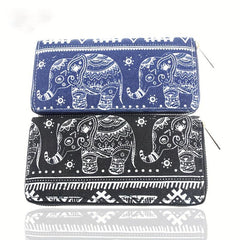 Men's Elephant Pattern Long Wallet Large Capacity Coin Purse