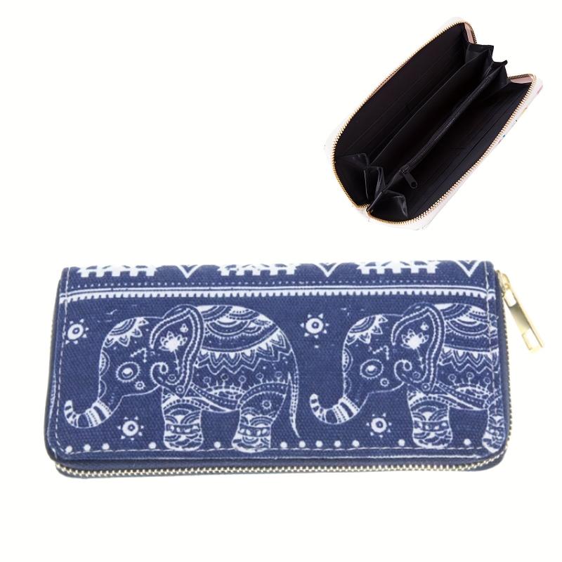 Men's Elephant Pattern Long Wallet Large Capacity Coin Purse