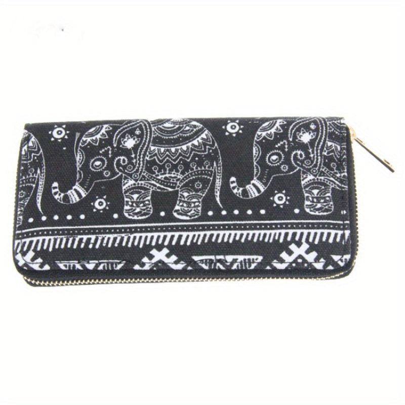 Men's Elephant Pattern Long Wallet Large Capacity Coin Purse
