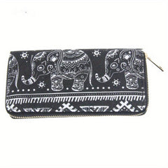Men's Elephant Pattern Long Wallet Large Capacity Coin Purse