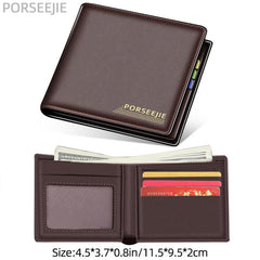 Men's Soft Leather Short Wallet Money Clip Card Holder Purse