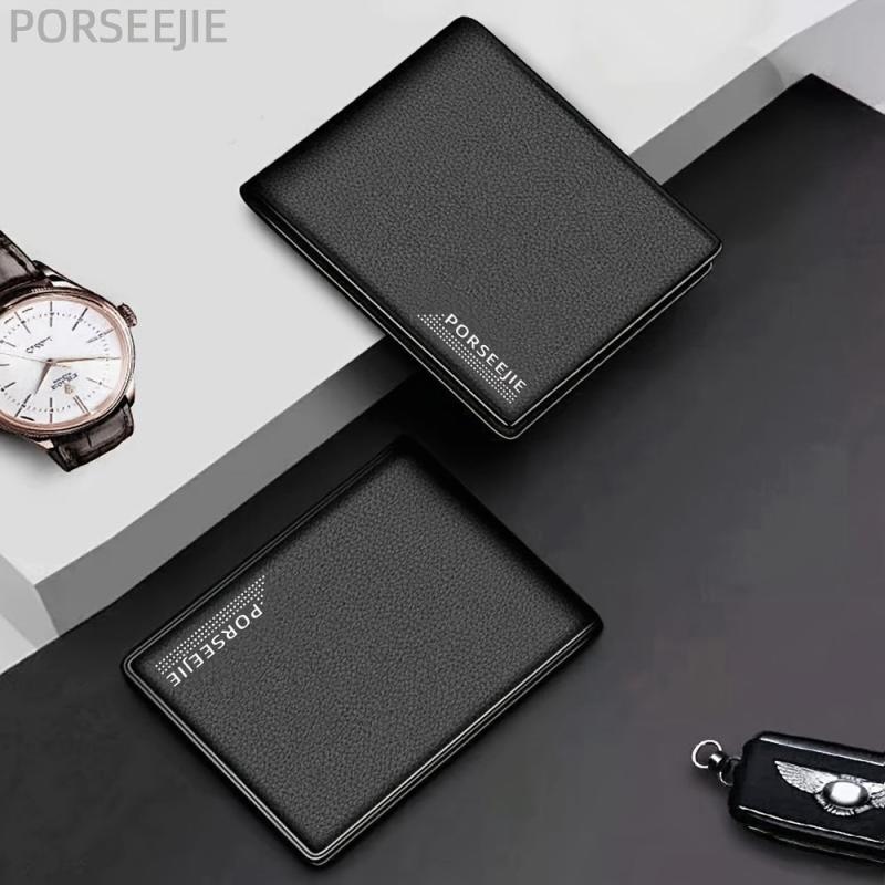 Men's Soft Leather Short Wallet Money Clip Card Holder Purse