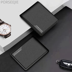 Men's Soft Leather Short Wallet Money Clip Card Holder Purse