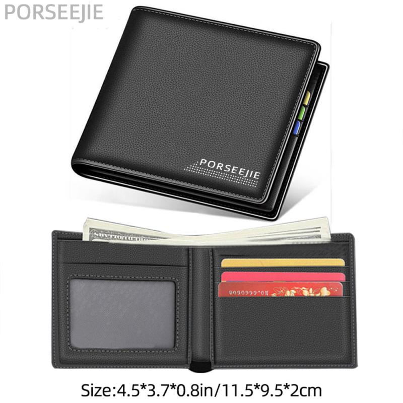 Men's Soft Leather Short Wallet Money Clip Card Holder Purse
