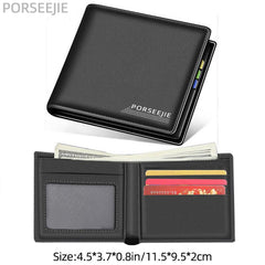 Men's Soft Leather Short Wallet Money Clip Card Holder Purse