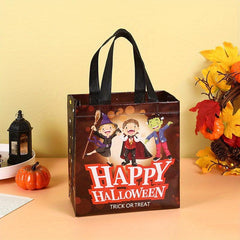 Cartoon Halloween Pattern Non woven Handbag Lightweight Gift Storage Satchel Bag