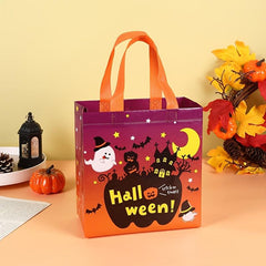 Cartoon Halloween Pattern Non woven Handbag Lightweight Gift Storage Satchel Bag