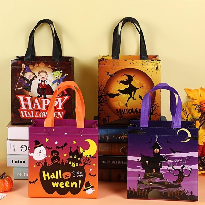 Cartoon Halloween Pattern Non woven Handbag Lightweight Gift Storage Satchel Bag