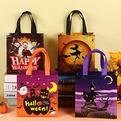 Cartoon Halloween Pattern Non woven Handbag Lightweight Gift Storage Satchel Bag