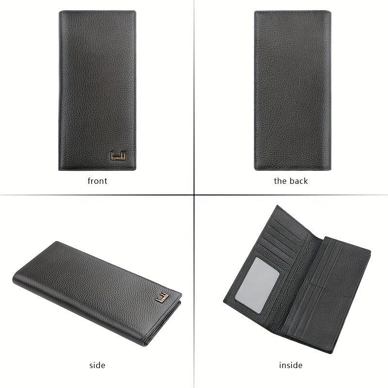 Men's Business Long Wallet Card Bag Leather Money Clip