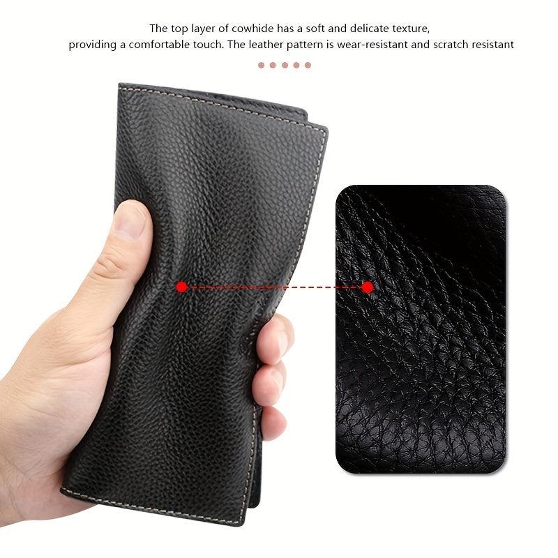 Men's Business Long Wallet Litchi Pattern Card Bag Large Capacity Wallet