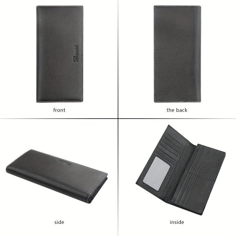 Men's Business Long Wallet Litchi Pattern Card Bag Large Capacity Wallet