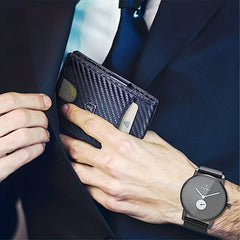 Men's Wallet Money Clip Slim Leather Card Holder RFID Bifold Front Pocket