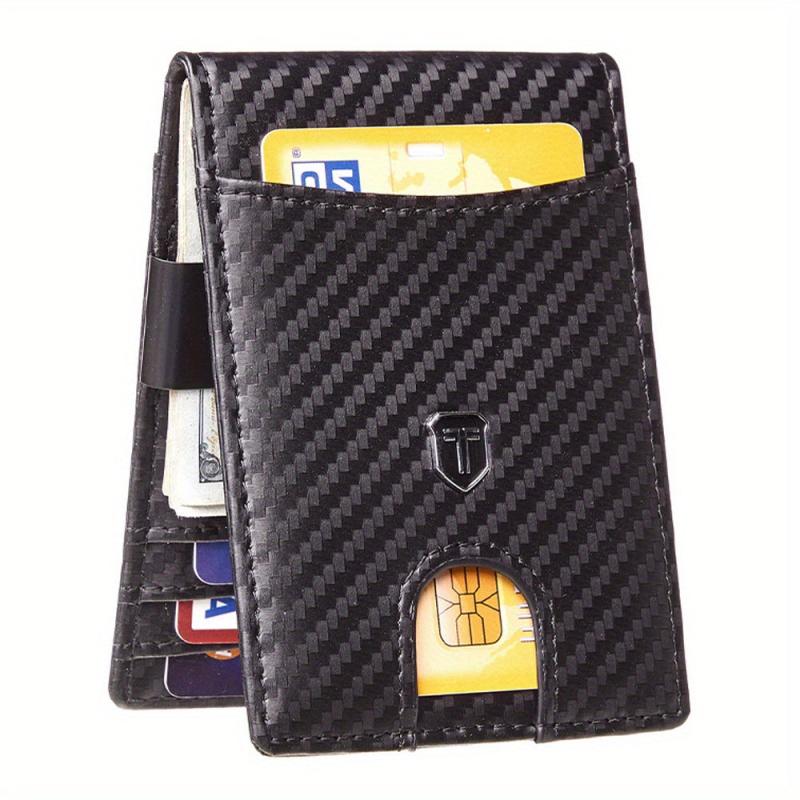 Men's Wallet Money Clip Slim Leather Card Holder RFID Bifold Front Pocket