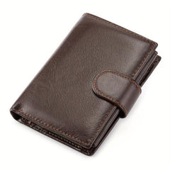 Men's Vintage Leather Vertical Buckle Wallet
