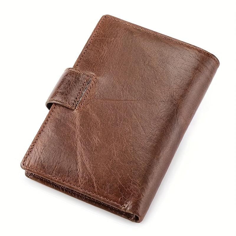 Men's Vintage Leather Vertical Buckle Wallet