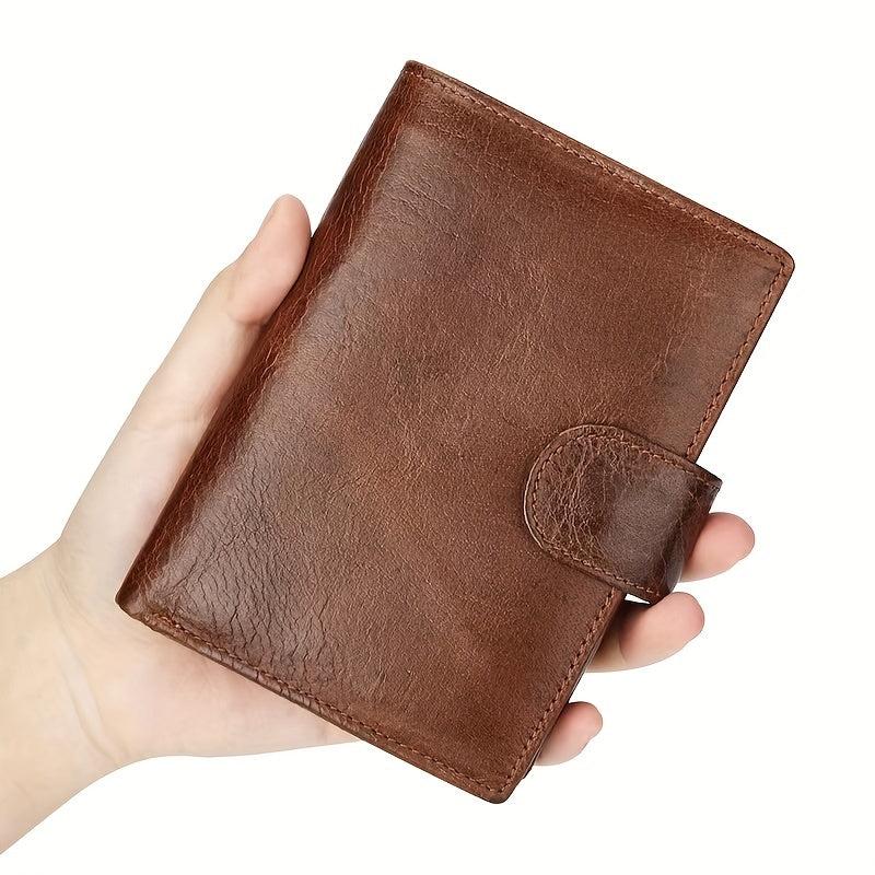 Men's Vintage Leather Vertical Buckle Wallet