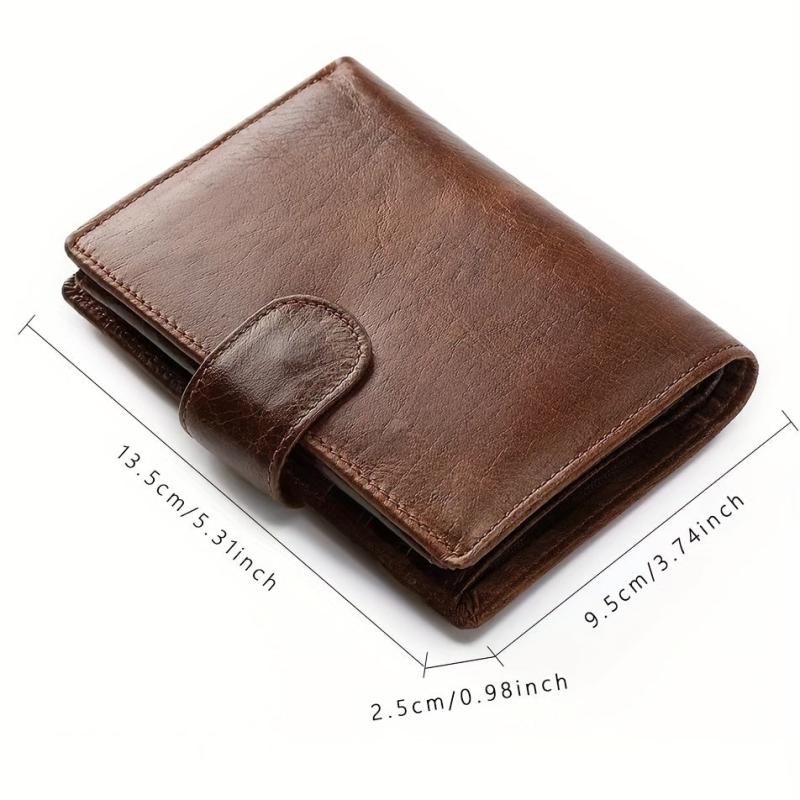 Men's Vintage Leather Vertical Buckle Wallet