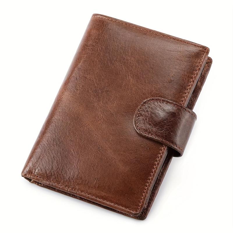Men's Vintage Leather Vertical Buckle Wallet