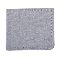 Men's Short Ultra thin Canvas Wallet Zipper Card Holder