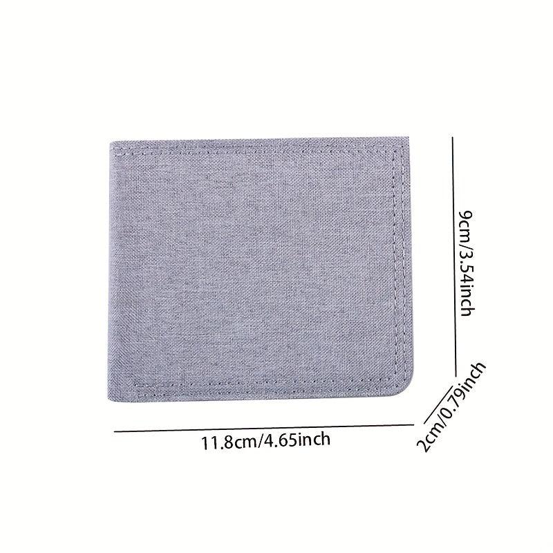 Men's Short Ultra thin Canvas Wallet Zipper Card Holder