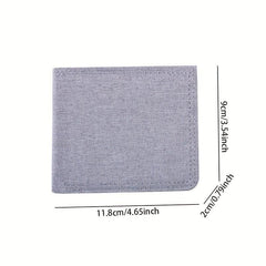 Men's Short Ultra thin Canvas Wallet Zipper Card Holder