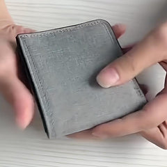 Men's Short Ultra thin Canvas Wallet Zipper Card Holder