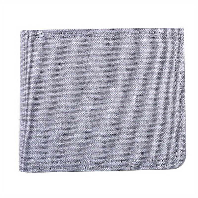 Men's Short Ultra thin Canvas Wallet Zipper Card Holder