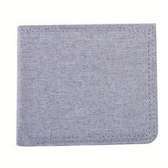 Men's Short Ultra thin Canvas Wallet Zipper Card Holder
