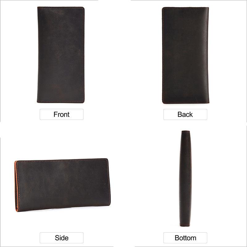 Men's Business Long Wallets With Card Slots Coin Purses Leather Money Clip