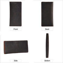 Men's Business Long Wallets With Card Slots Coin Purses Leather Money Clip