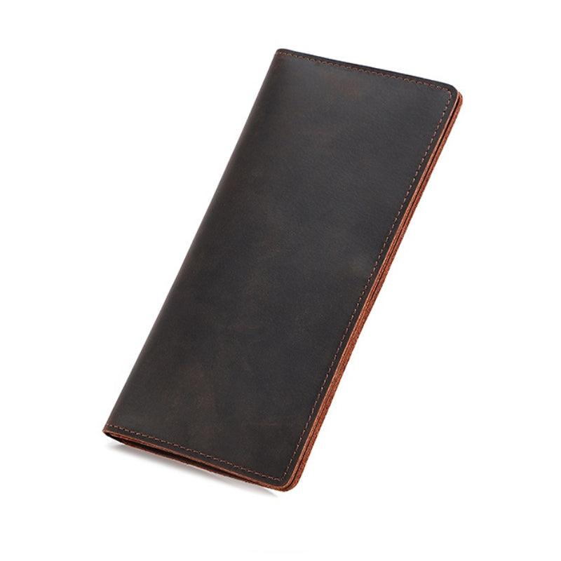 Men's Business Long Wallets With Card Slots Coin Purses Leather Money Clip