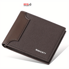 Men's Casual RFID Blocking Wallet Short Wallet Waterproof Card Holder