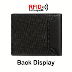 Men's Casual RFID Blocking Wallet Short Wallet Waterproof Card Holder
