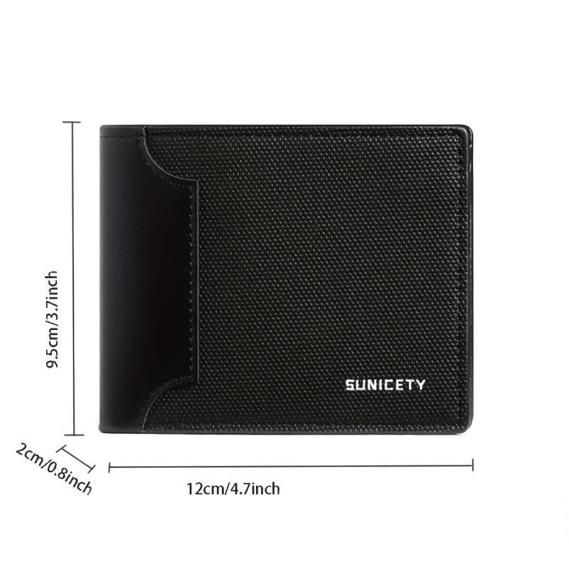 Men's Casual RFID Blocking Wallet Short Wallet Waterproof Card Holder