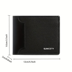 Men's Casual RFID Blocking Wallet Short Wallet Waterproof Card Holder
