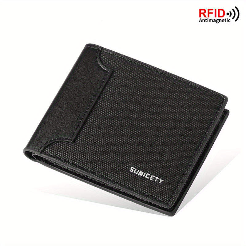 Men's Casual RFID Blocking Wallet Short Wallet Waterproof Card Holder