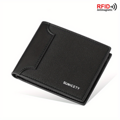 Men's Casual RFID Blocking Wallet Short Wallet Waterproof Card Holder