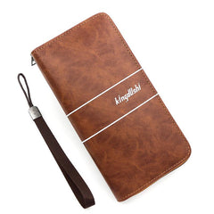 Men's Business Clutch Bag Long Wallet Zipper PU Leather