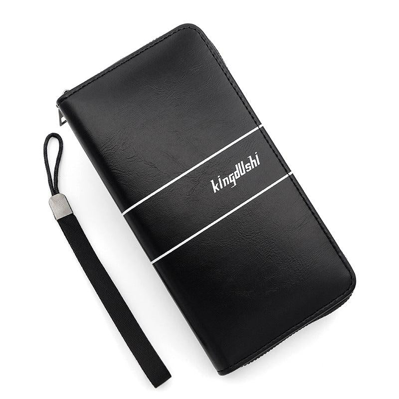 Men's Business Clutch Bag Long Wallet Zipper PU Leather
