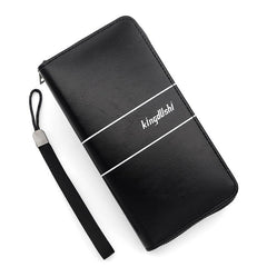 Men's Business Clutch Bag Long Wallet Zipper PU Leather