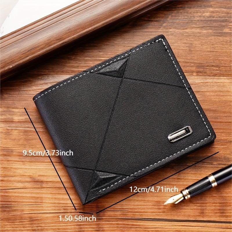 Men's PU Leather Letter Pattern Short Thin Wallet Card Cash Holder Great Gift