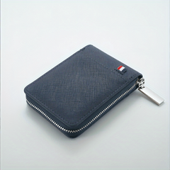 Men's Vintage Zipper Card Holder Short Wallet Leather Multifunctional Coin Purse