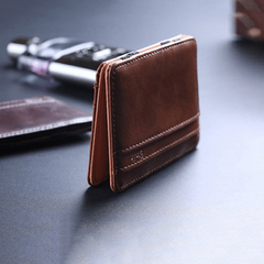 Vintage Slim Card Holder Engraved Men's Wallet Anniversary Gift