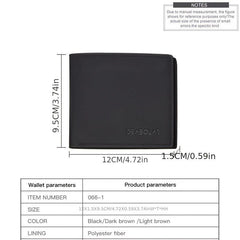 Men's Business Short Wallet Slim PU Leather Minimalist Wallet